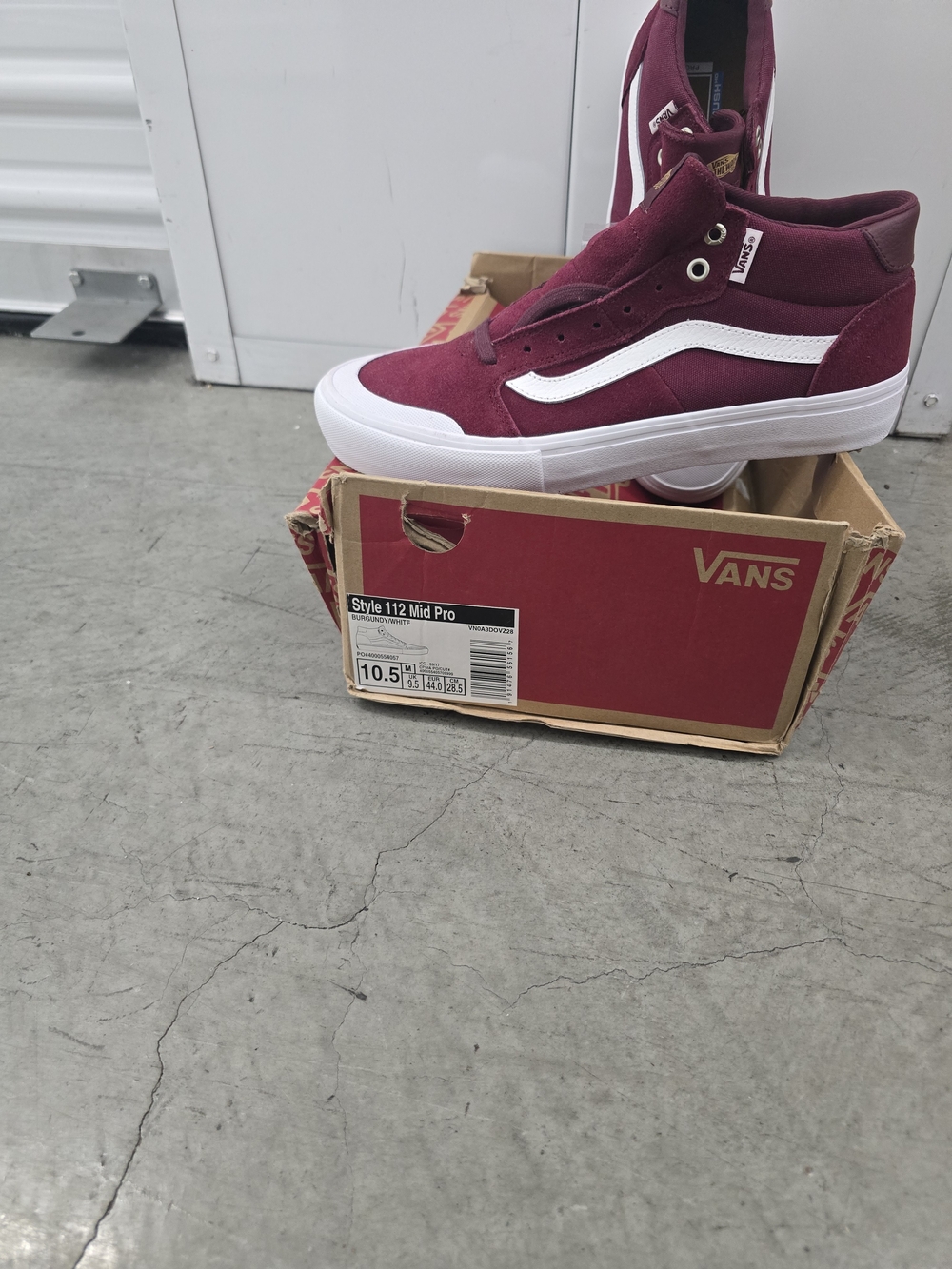 Vans Burgundy Suede High-Top Sneakers with White Stripe